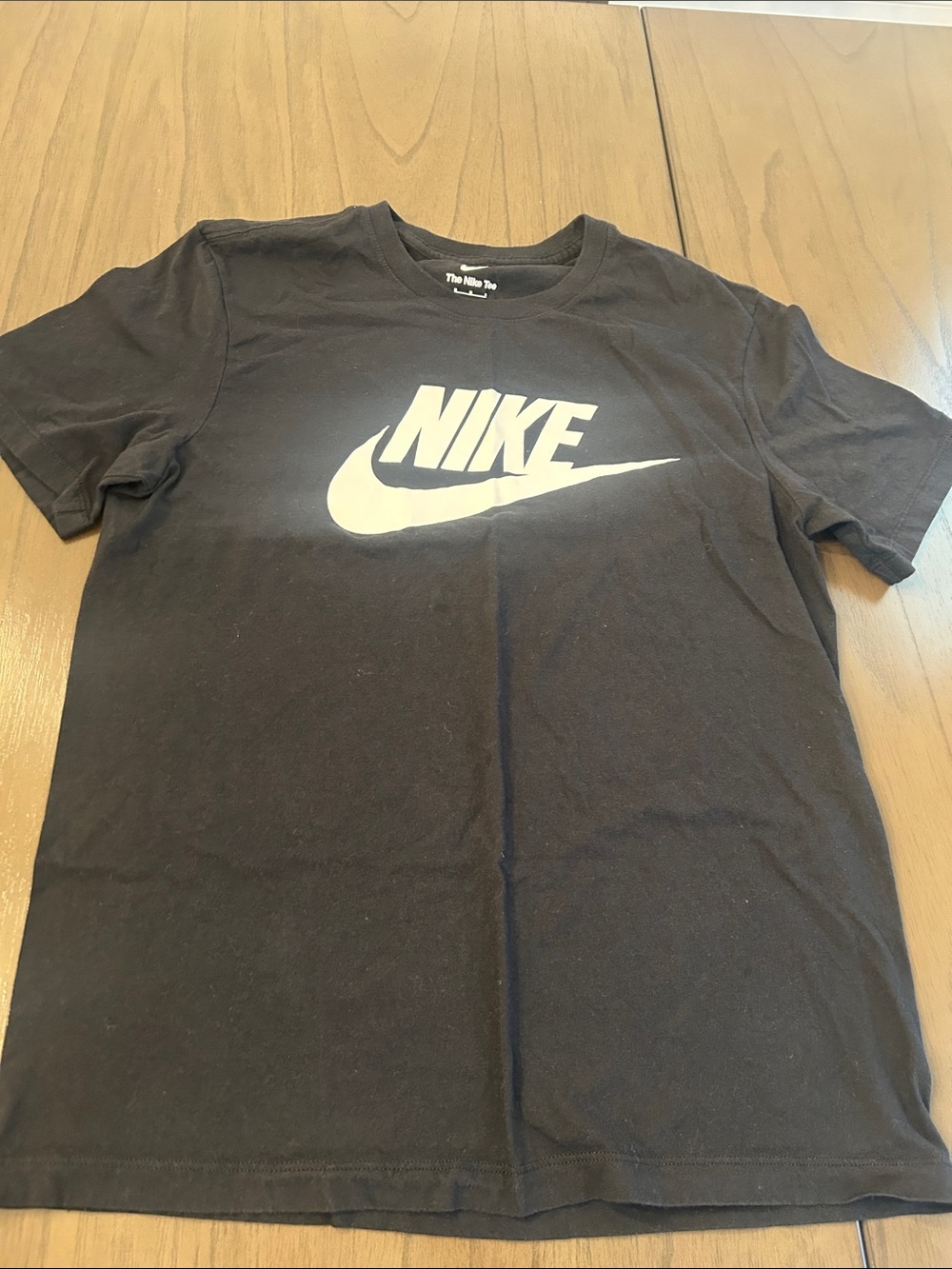 Nike Black Tee with White Swoosh Logo